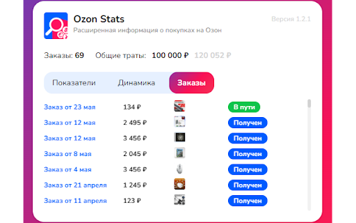 Ozon Stats - расходы и траты на Озон screenshot