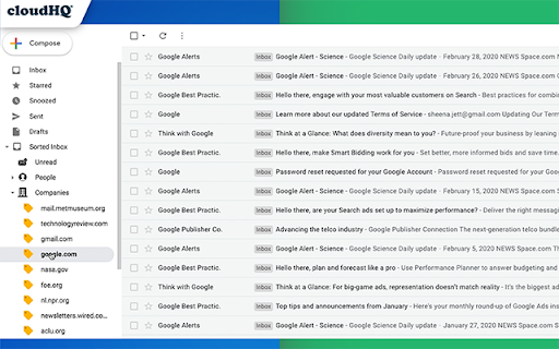 Sort Gmail Inbox by cloudHQ screenshot