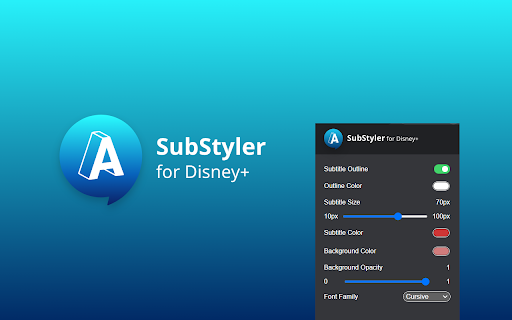 Customized subtitles, works with Disney Plus screenshot