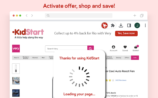 KidStart Savings Prompt screenshot