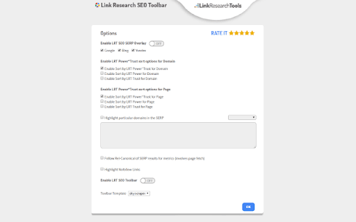 Link Research SEO Toolbar screenshot