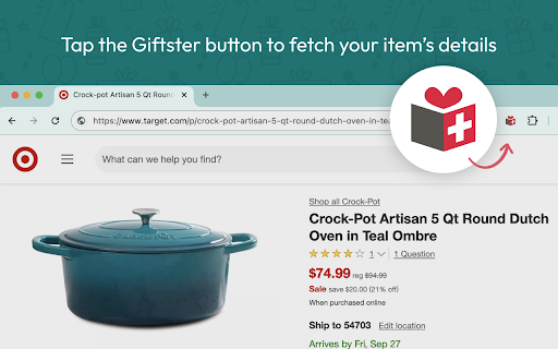 Add to Giftster Wish List Registry screenshot