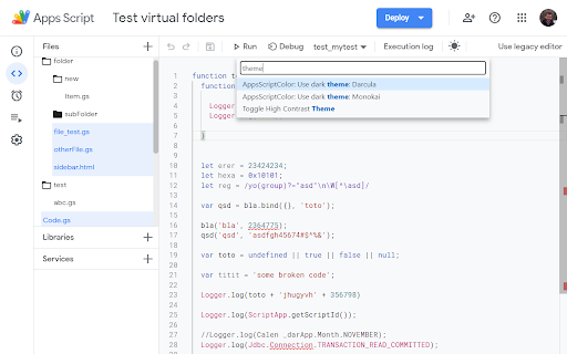 AppsScript Color screenshot