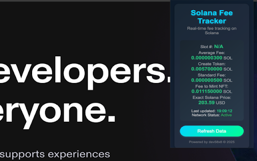 Solana Fee Tracker for Chrome screenshot
