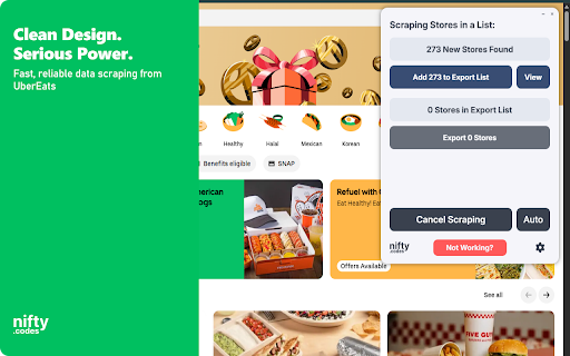 U-Delivery Scraper: Export Stores, Menus, Reviews & More screenshot