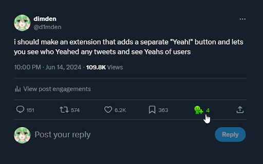 Yeah! for Twitter screenshot