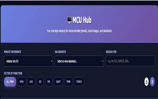 Microcontroller Pinout Reference screenshot