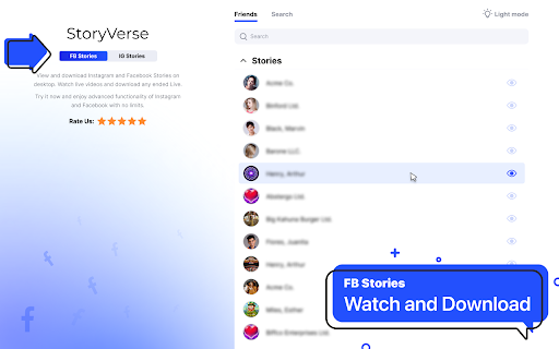 StoryVerse Stories Hub for FB and IG screenshot