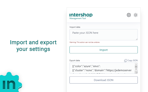 Intershop Management Tool screenshot