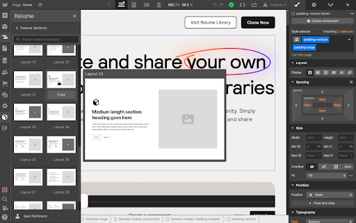 Relume Chrome Extension for Webflow screenshot
