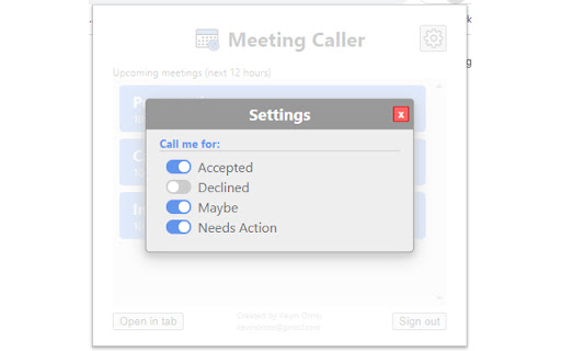 Meeting Caller screenshot