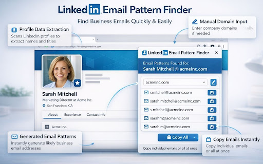 LinkedIn Email Pattern Finder screenshot