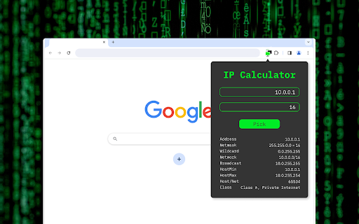 IP subnet calculator screenshot