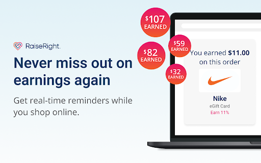 RaiseRight Earnings Extension screenshot