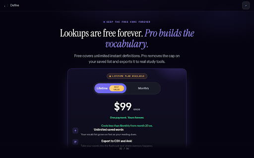 Define — Double-Click Dictionary & Vocab Builder screenshot