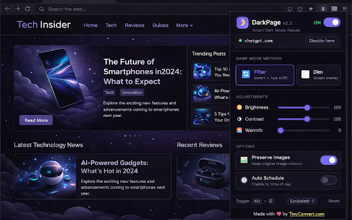 DarkPage – Smart Dark Mode Reader screenshot