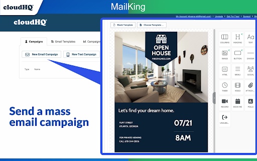 MailKing: Email Campaigns in Gmail by cloudHQ screenshot