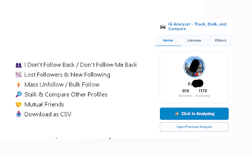 IG Analyzer and Unfollower - Mass Unfollowing and Follower Tracker for IG screenshot