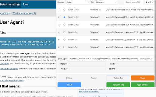 User-Agent Switcher Pro screenshot
