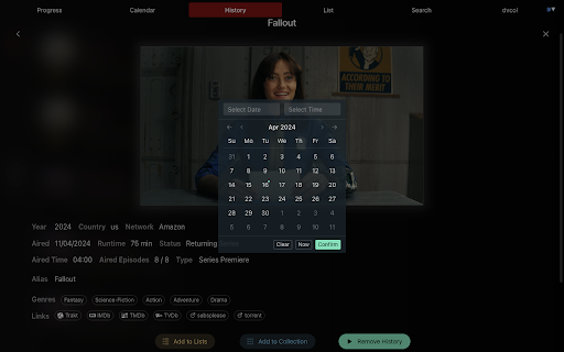 Side Trakt (companion app for Trakt.tv) screenshot