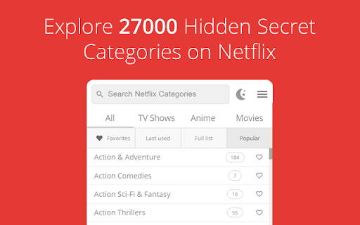 All Netflix Categories screenshot