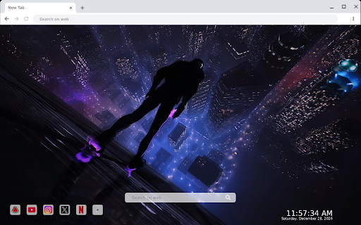 Miles Morales Purple Neon Spiderman Live Wallpaper screenshot