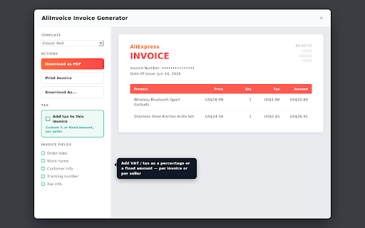 AliExpress Invoice Generator - AliInvoice™️ screenshot