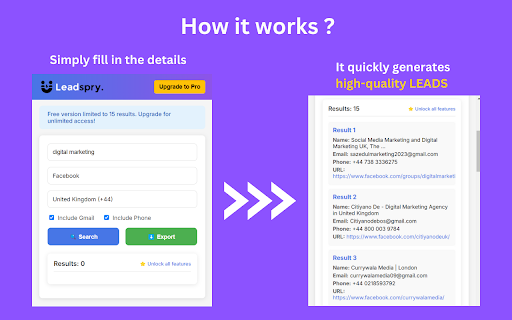LeadSpry - b2b Lead Generation Tool screenshot