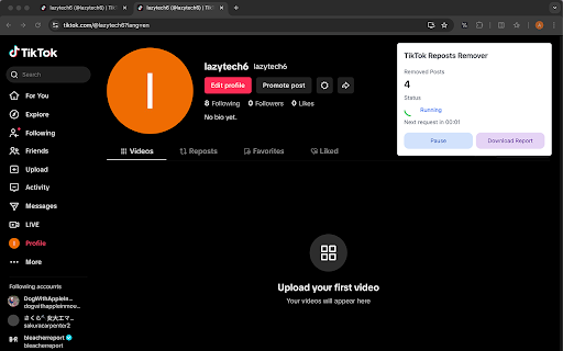 Reposts Remover for TikTok screenshot