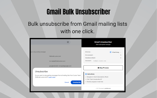 Gmail Bulk Unsubscriber screenshot