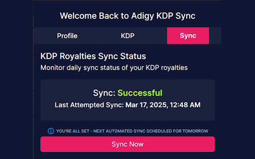 Adigy Sync screenshot
