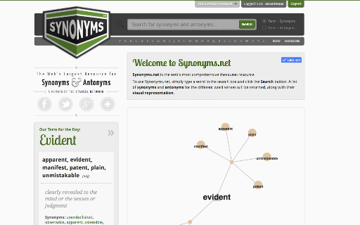 Synonyms.com screenshot