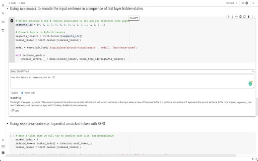 ChatGPT for Google Colab screenshot