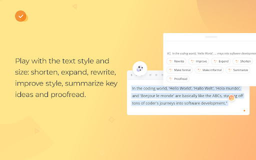 WProofreader: AI grammar check & rewrite tool screenshot