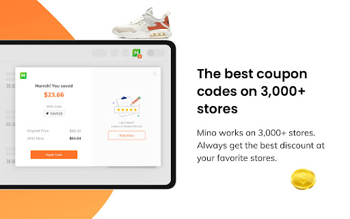 Mino: Automatic Coupons & Cash Back screenshot