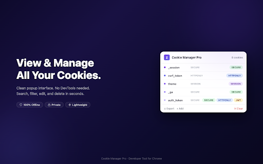 Cookie Manager Pro - Edit and Export Cookies screenshot