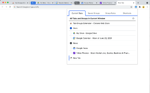 Tab Groups Extension screenshot