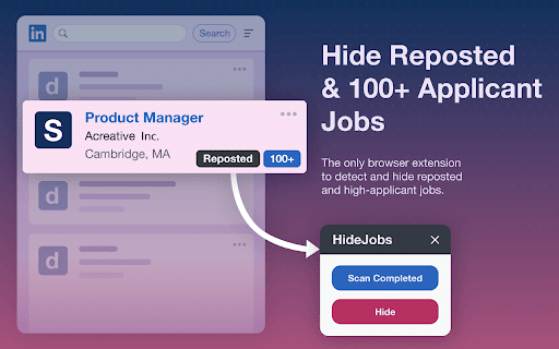 Job Search Filter — Hide Applied, Reposted Jobs, Companies, and Keywords screenshot