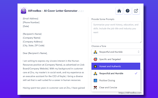 AI Cover Letter Generator: Boost Hire Appeal screenshot