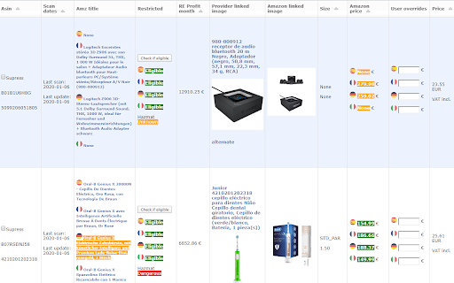 Actorio - Amazon Sourcing Software screenshot