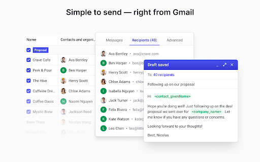 Streak Mail Merge for Gmail screenshot