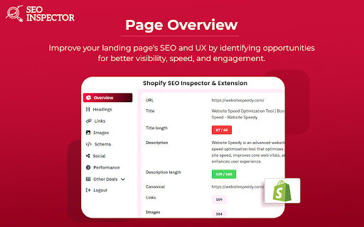 Shopify SEO Inspector & Extension screenshot