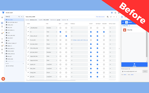AppSheet View Customizer screenshot