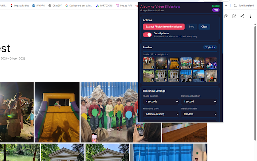 Google Photos album to Slideshow Video screenshot