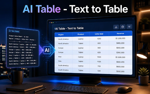 AI Table - Text to Table Converter screenshot