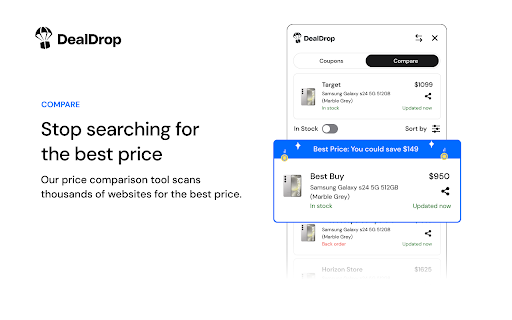 DealDrop: Automatic Coupons & Price Comparison screenshot