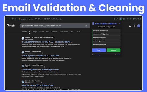 Bolt's Email Extractor: Extract & Validate Emails From Websites screenshot