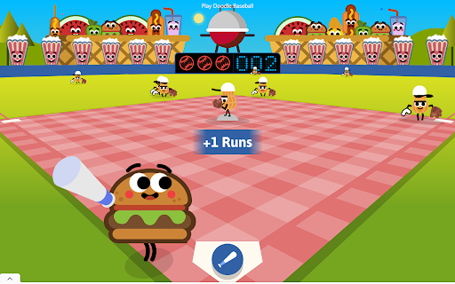 Doodle Baseball Google Chrome Baseball Game screenshot