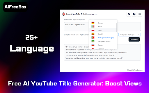 Free AI Youtube Title Generator: AIFreeBox screenshot