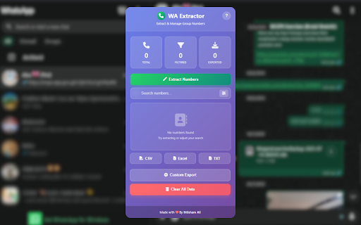WA Group Number Extractor screenshot